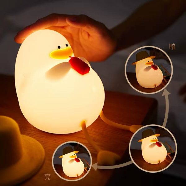 چراغ خواب سیلیکونی اردک RGB